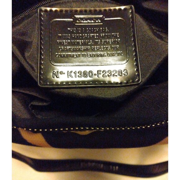 Coach Zebra Print Canvas Tote Purse K1380-F23283 Black and Tan - Picture 12 of 13